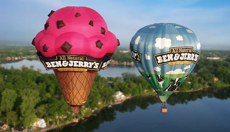 Ben & Jerry's hot air balloons