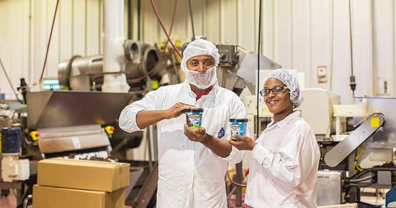 Bakken Ben & Jerry's ijs bij Greyston Bakery
