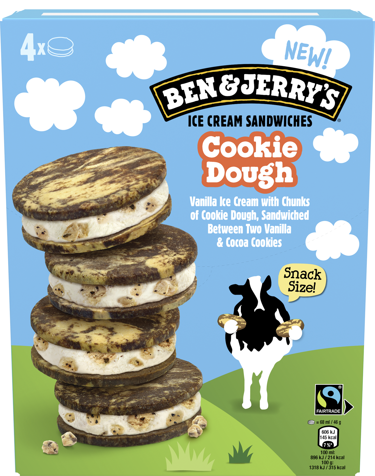 Cookie Dough Ice Cream Sandwich Multipack